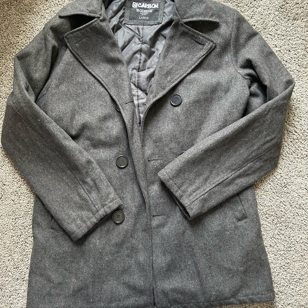 Men's Charcoal Peacoat